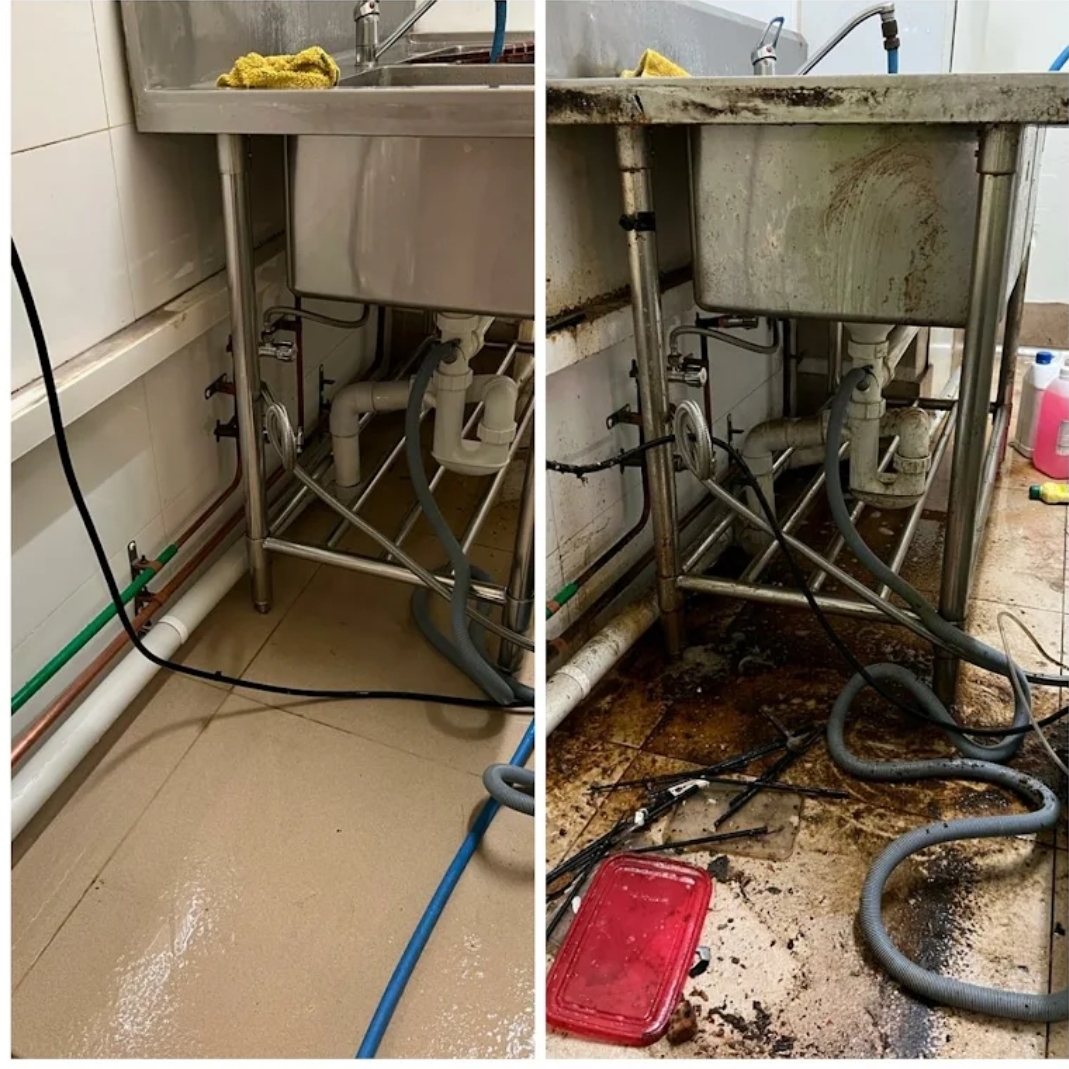 Commercial kitchen — under-sink degrease