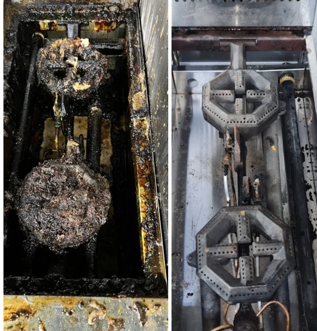 Burner assembly degrease