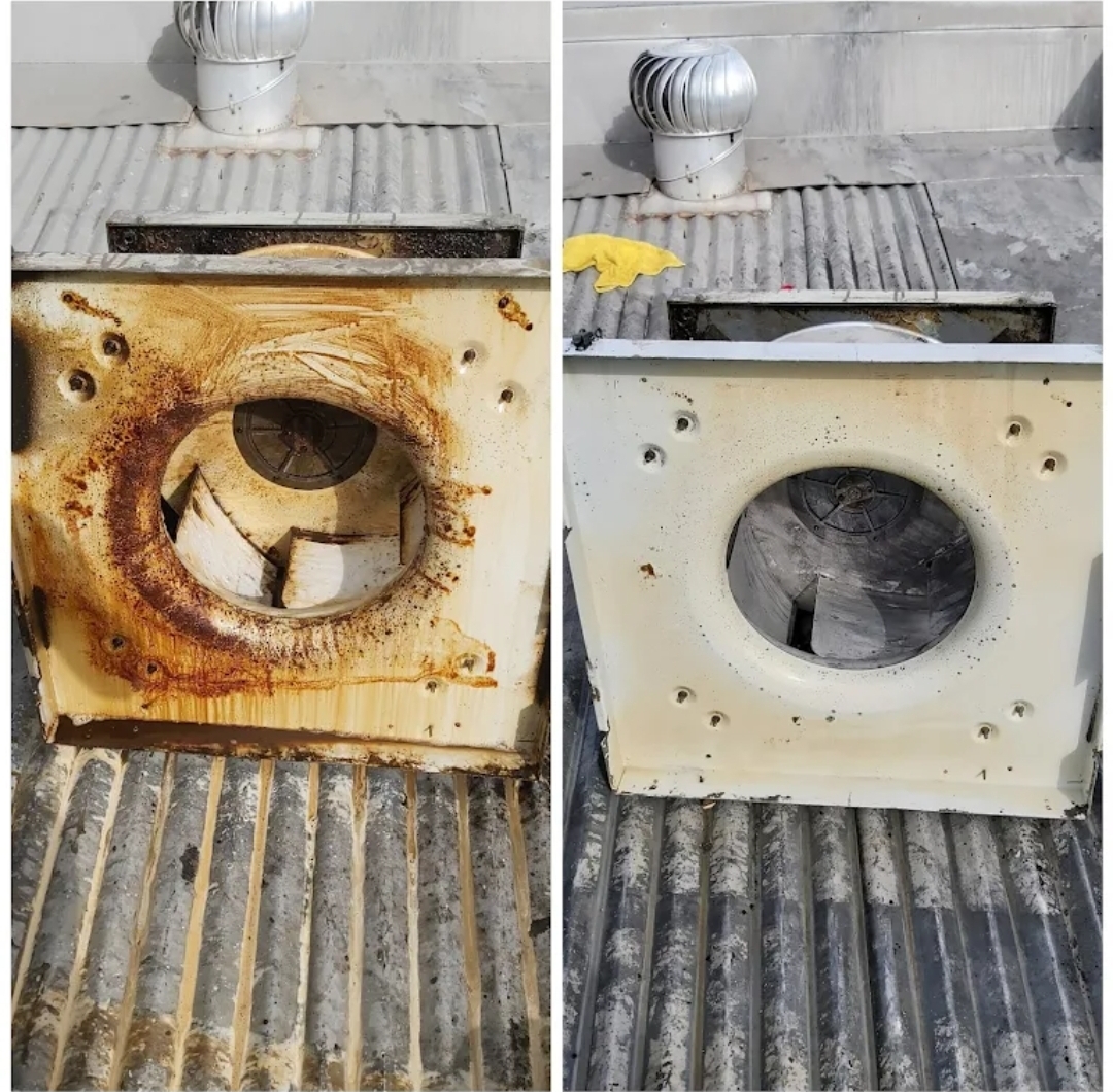 Roof exhaust fan rust restoration